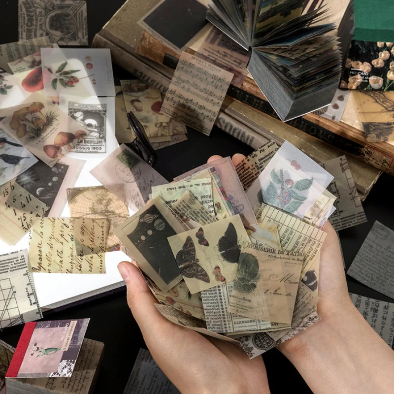 Journamm DIY 소재 공예 빈티지 스크랩북 종이, 카와이 아트 정크 저널 데코 스티커, 자연 컬렉션, 50-366 개