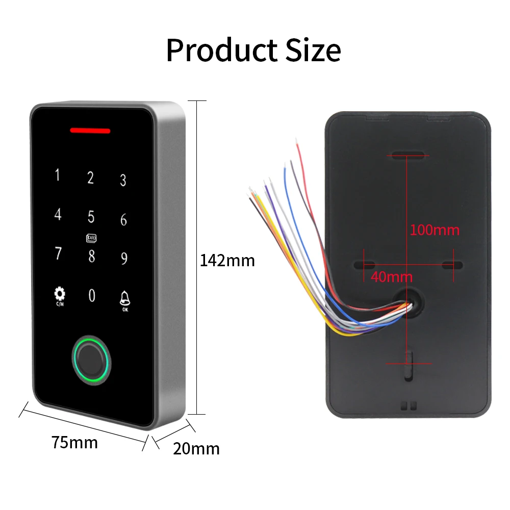 IP67 방수 블루투스 Tuya APP 액세스 제어 시스템 13.56Mhz RFID 카드 액세스 제어 암호 키보드 도어 잠금