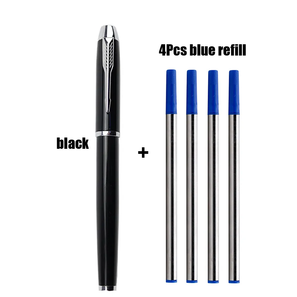 사무실 학교 볼펜, 금속 펜, 럭셔리 금속 젤 펜 및 리필 세트, 선물 0.5mm, 블루 블랙 롤러볼 펜, 1 + 4 개 title=사무실 학교 볼펜, 금속 펜, 럭셔리 금속 젤 펜 및 리필 세트, 선물 0.5mm, 블루 블랙 롤러볼 펜, 1 + 4 개 