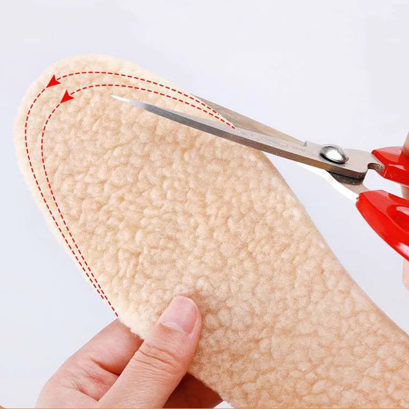 남녀공용 천연 양털 깔창, 따뜻한 깔창, 부드러운 양모 두꺼운 신발패드, 캐시미어 신발 삽입, 보온 신발 패드, 겨울
