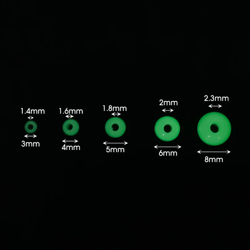 야광 구슬 라운드 플로트 볼, 3mm-8mm, 100 개/몫, 빛 발광, 야외 낚시 액세서리 세트