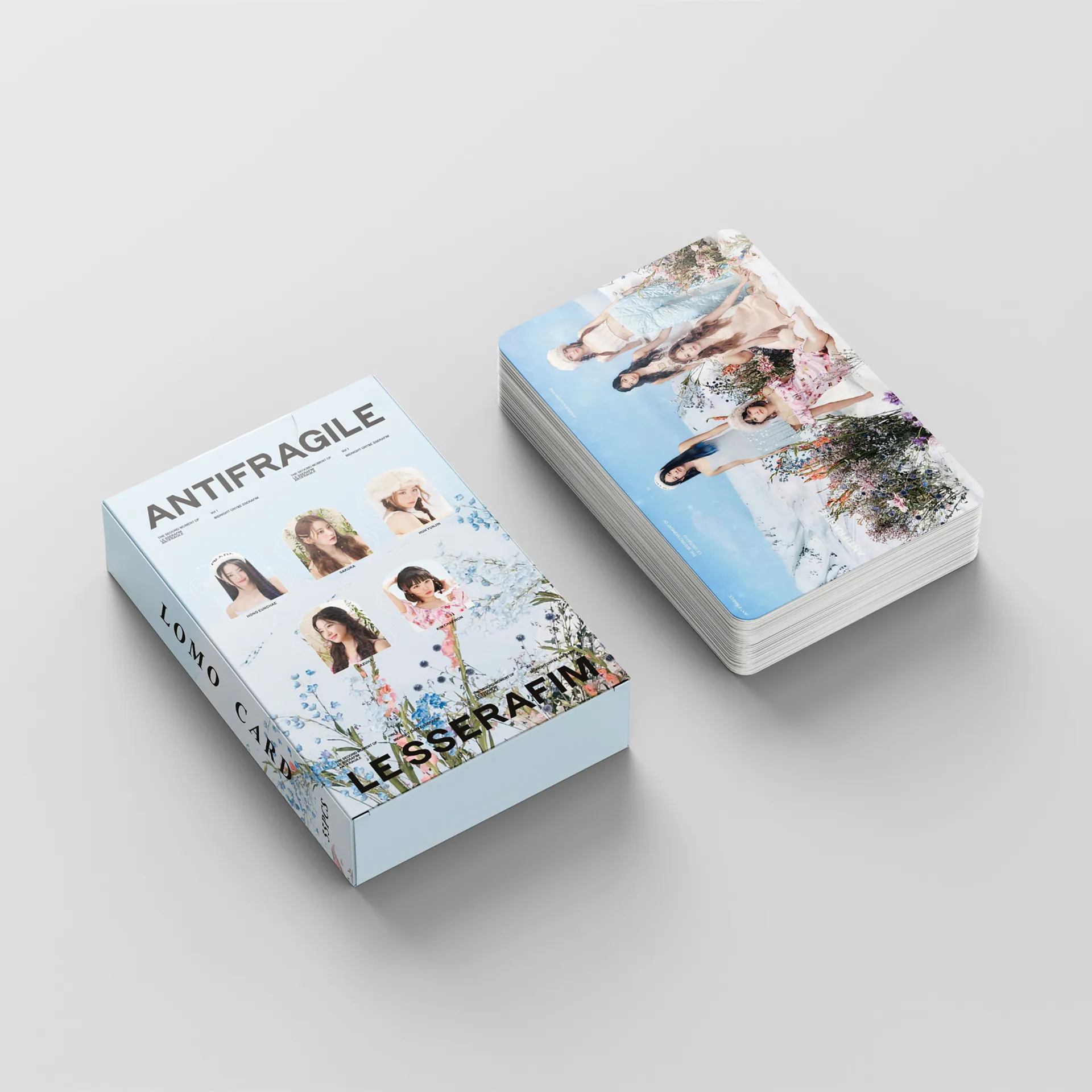 케이팝 걸그룹 로모 포토카드, 르세라핏 앤티프래질, 신상 앨범, FEARLESS, 귀여운 프린트 카드, 포스터 팬 선물, 세트당 55 장