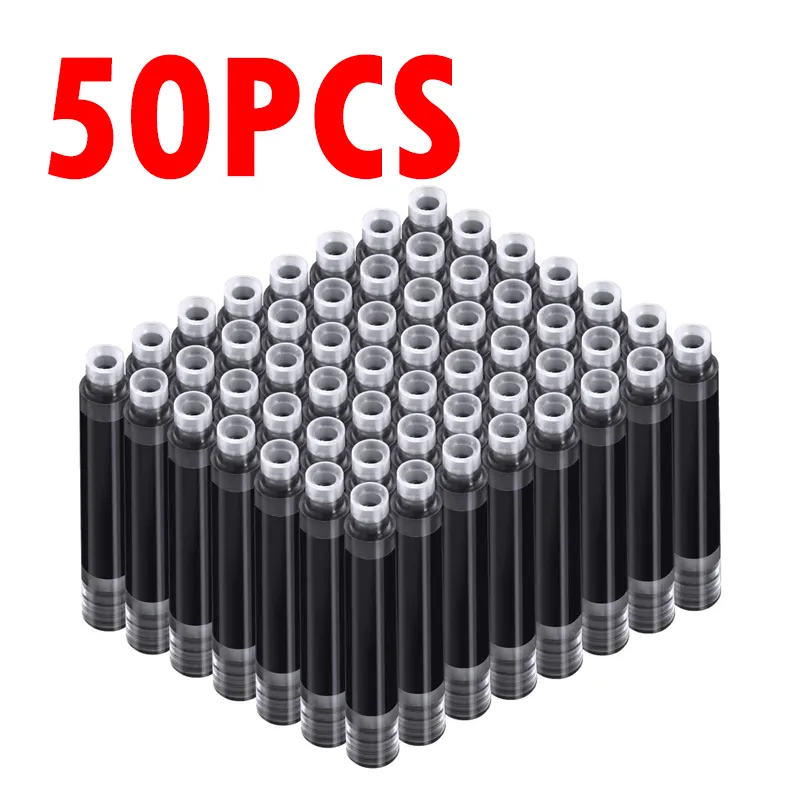 만년필 잉크 카트리지, 블랙 블루 레드 컬러 세트, 50 개 리필 잉크 카트리지, 3.4mm 보어 직경, 고품질, 50 개 title=만년필 잉크 카트리지, 블랙 블루 레드 컬러 세트, 50 개 리필 잉크 카트리지, 3.4mm 보어 직경, 고품질, 50 개 