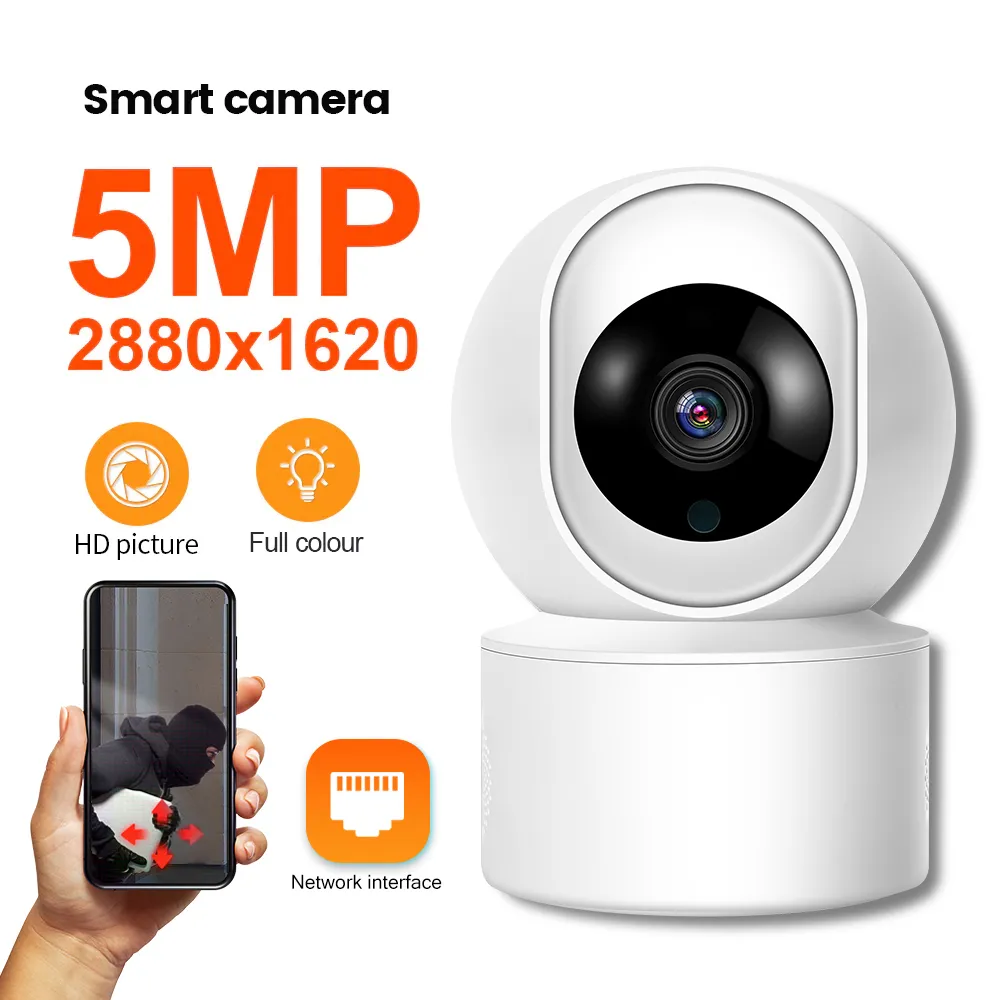 5MP IP 와이파이 감시 보안 카메라 베이비 모니터, 자동 인간 추적 캠, 풀 컬러 나이트 비전, 실내 비디오 카메라 title=5MP IP 와이파이 감시 보안 카메라 베이비 모니터, 자동 인간 추적 캠, 풀 컬러 나이트 비전, 실내 비디오 카메라 