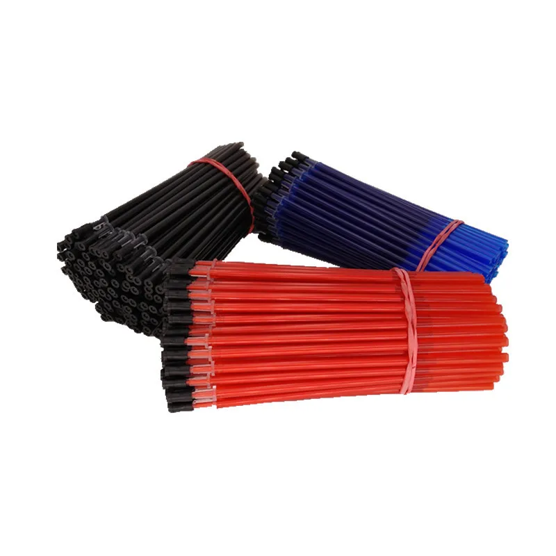 30 개/몫 0.38mm 젤 펜 리필 잉크 리필 전체 주사기 학생 사무실 연구 용품 강한 끈적 실리콘 더블 에너지