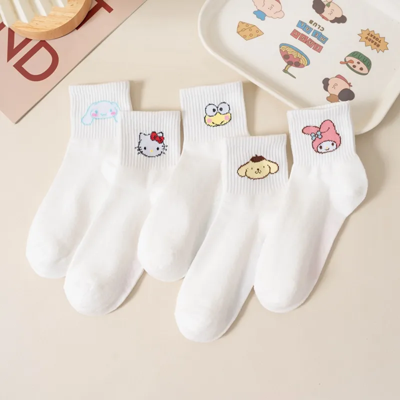 산리오 시나모롤 마이 멜로디 헬로 키티 양말, 만화 애니메이션 시리즈, 흰색 양말, 스포츠 양말, 캐주얼 양말 title=산리오 시나모롤 마이 멜로디 헬로 키티 양말, 만화 애니메이션 시리즈, 흰색 양말, 스포츠 양말, 캐주얼 양말 