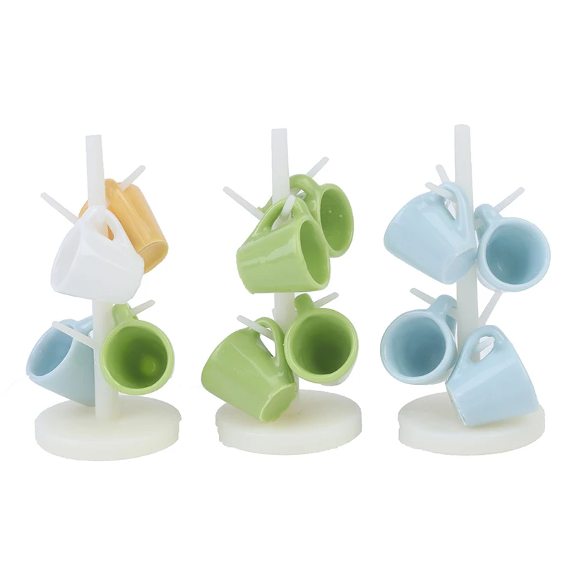 인형의 집 미니어처 식당 바 가구, 컵 와인 컵, 플라스틱 랙 스탠드 홀더 모델, 인형의 집 데칼