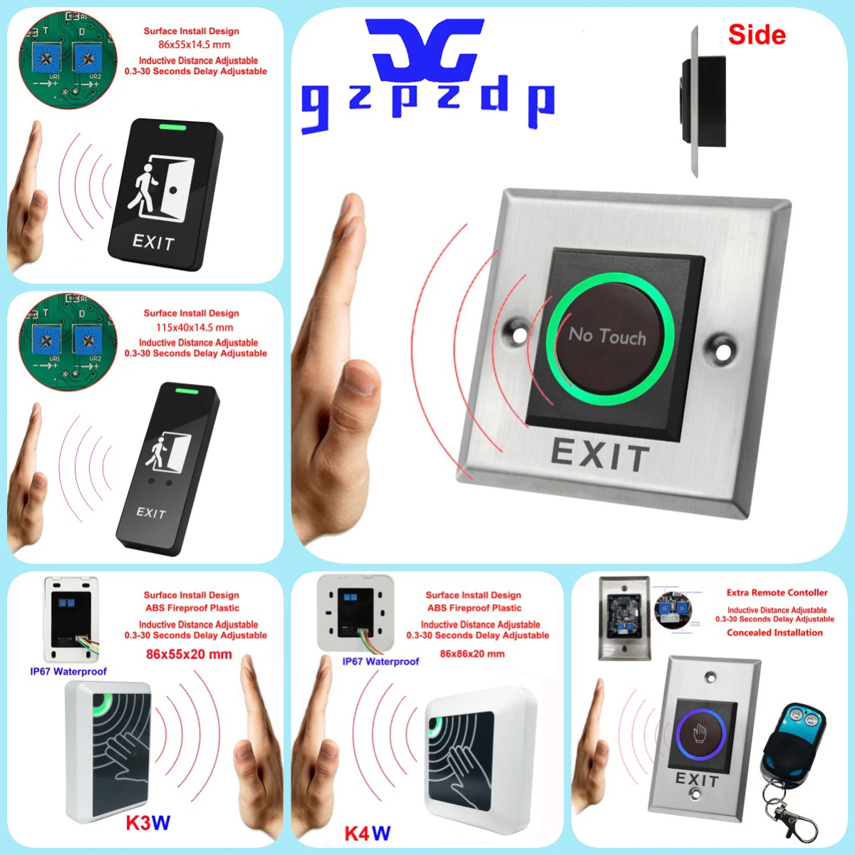 12V 24V 터치리스 도어 액세스 제어 시스템 개방형 전자 잠금 해제 스위치 IR 비접촉식 적외선 터치 없음 종료 버튼 title=12V 24V 터치리스 도어 액세스 제어 시스템 개방형 전자 잠금 해제 스위치 IR 비접촉식 적외선 터치 없음 종료 버튼 