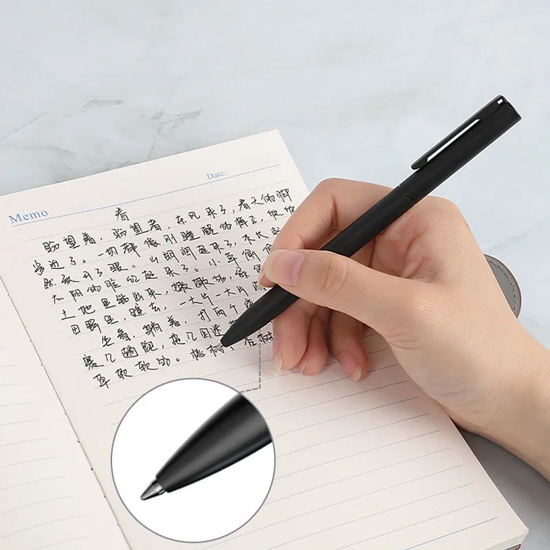 BEIFA 스핀 메탈 젤 펜, 비즈니스 스타일, 금속 서명, 학교 사무실 문구류, 0.5mm 블랙 리필