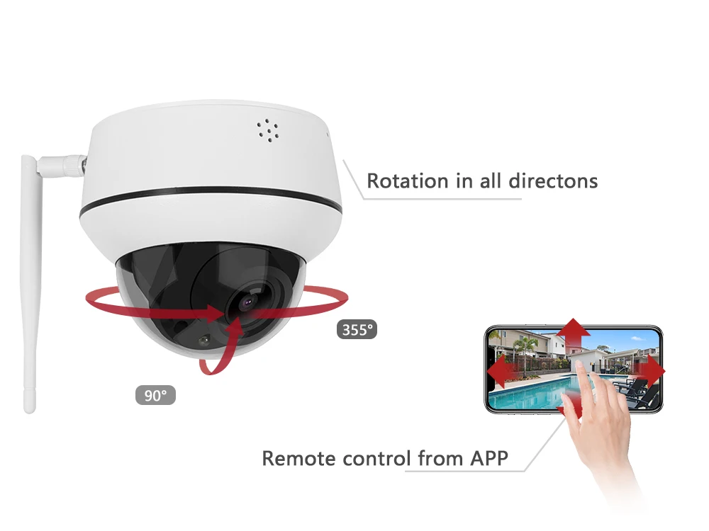 Anpviz-야외 5mp PTZ 와이파이 IP 카메라, 5 배 줌 무선 보안 CCTV 카메라, 양방향 오디오 마이크 스피커, IR 30m IP66 CamHi H.265