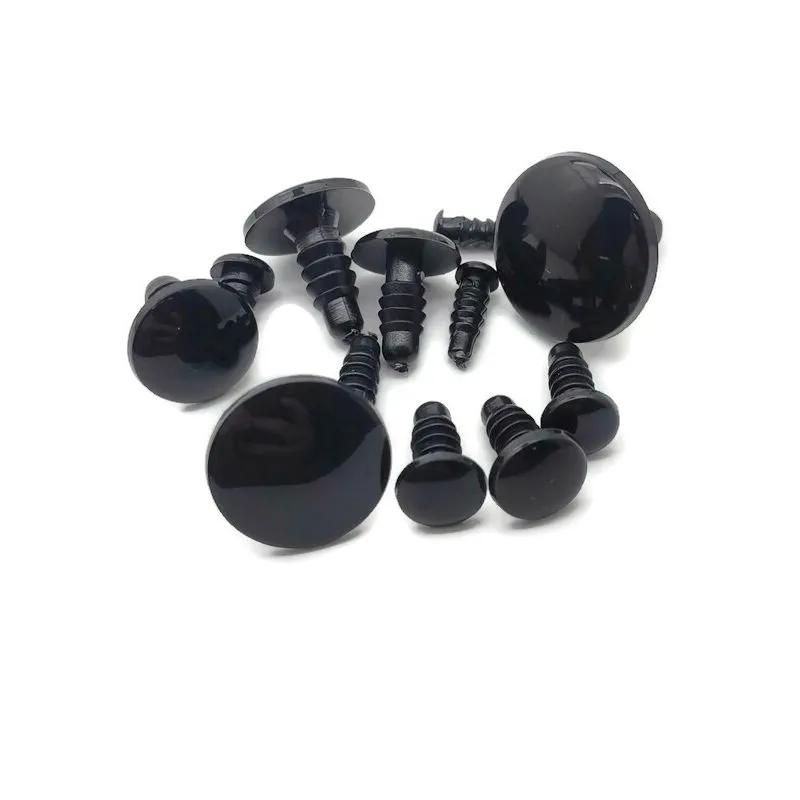 안전 눈 블랙 컬러, 크로셰, 봉제, 아미구루미 인형, 와셔 포함, 4.5mm, 5mm, 6mm, 7mm, 8mm, 9mm, 10mm, 12mm, 15mm/18mm