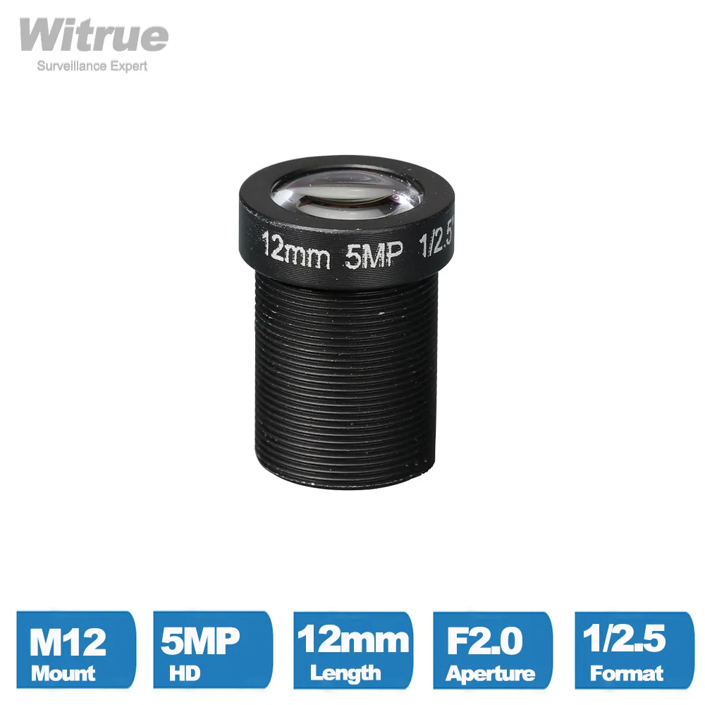 Witrue CCTV 카메라 렌즈, 보안 IP 카메라 옵션, 5 메가 픽셀 M12 X P0.5 마운트, 1/2.5 인치 F2.0 12mm 16mm 25mm