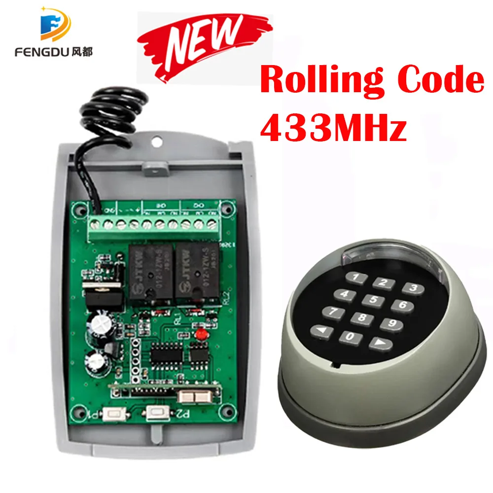 차고 도어용 금속 무선 키패드 게이트 오프너 키패드, 롤링 코드, 433mhz 키패드, 12V, 24V, 2 채널 수신기 title=차고 도어용 금속 무선 키패드 게이트 오프너 키패드, 롤링 코드, 433mhz 키패드, 12V, 24V, 2 채널 수신기 