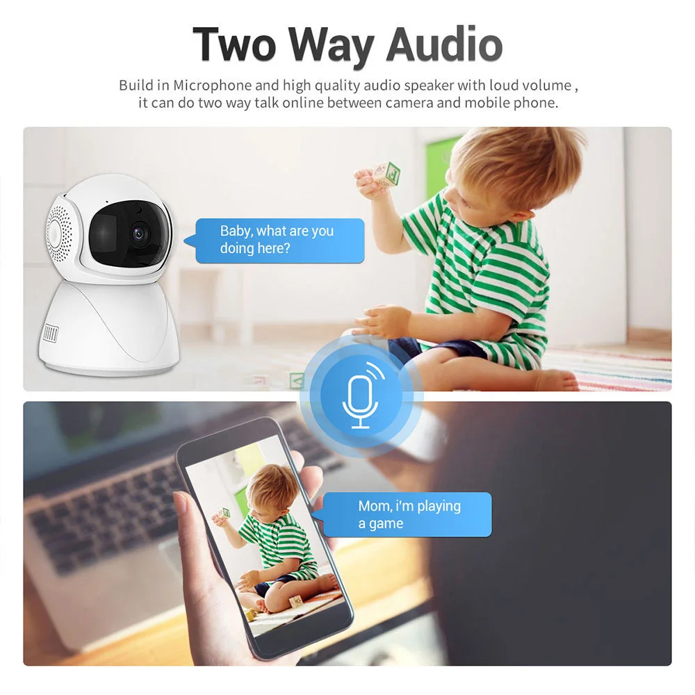 Tuya 스마트 1080P 2.4G 5Ghz 듀얼 밴드 WiFi 자동 추적 사운드 감지 보안 CCTV 비디오 베이비 모니터 실내 무선 IP 카메라 ONVIF