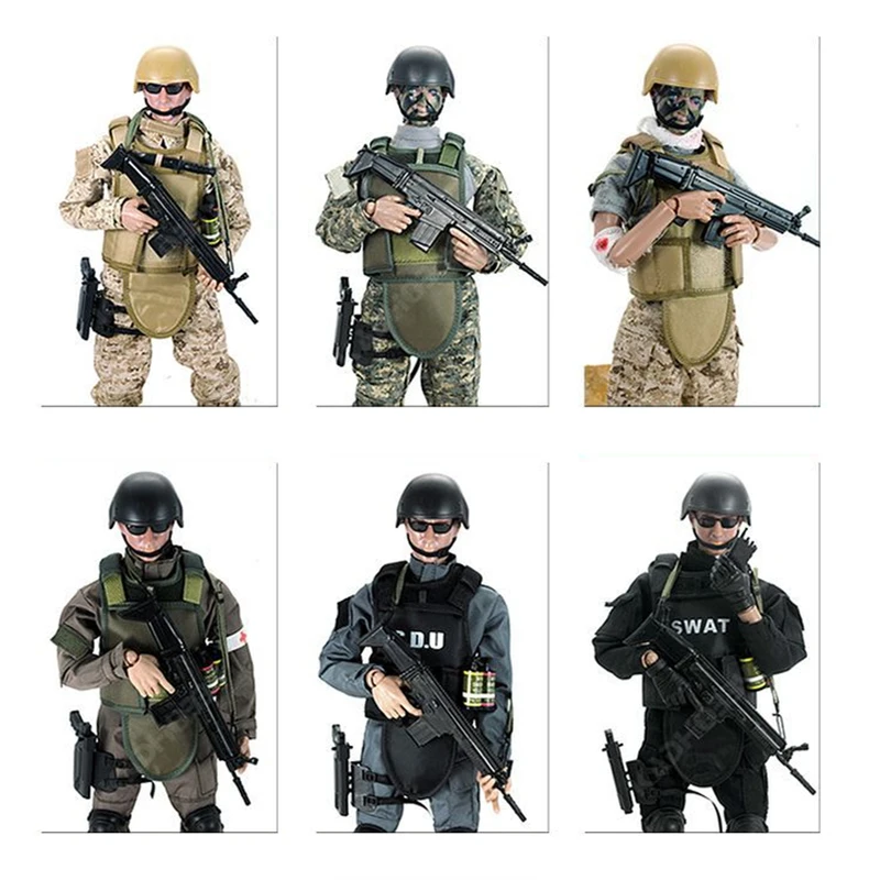 1/6 특수 부대 군인 BJD 군대 남자 액션 장난감 그림 세트