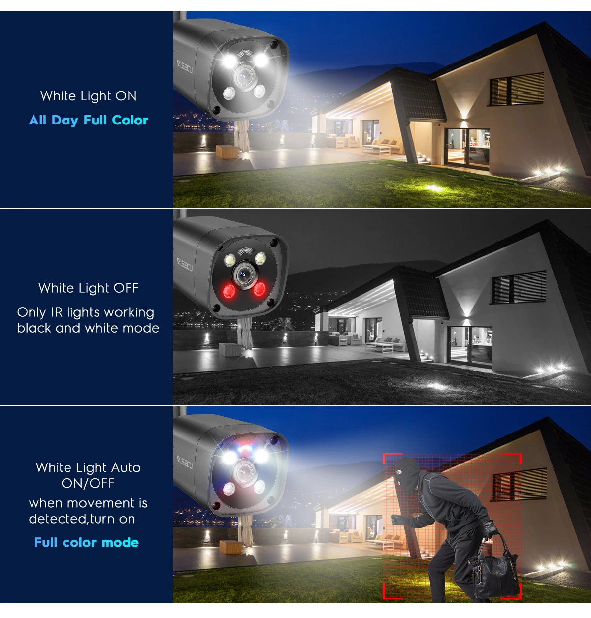 MISECU UHD POE IP 카메라, 4K 보안 카메라, Ai 인간 감지, 컬러 야간, 양방향 오디오, 야외 비디오 감시, Onvif XMeye, 8MP