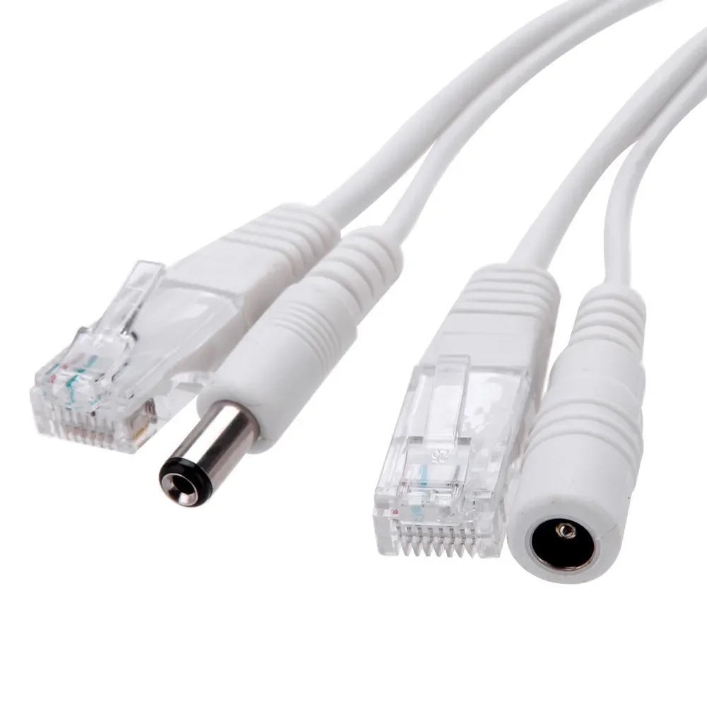 POE 케이블 수동 전원 이더넷 어댑터 케이블 POE 분배기 RJ45 인젝터 전원 공급 장치 모듈 12-48v IP Camea 용