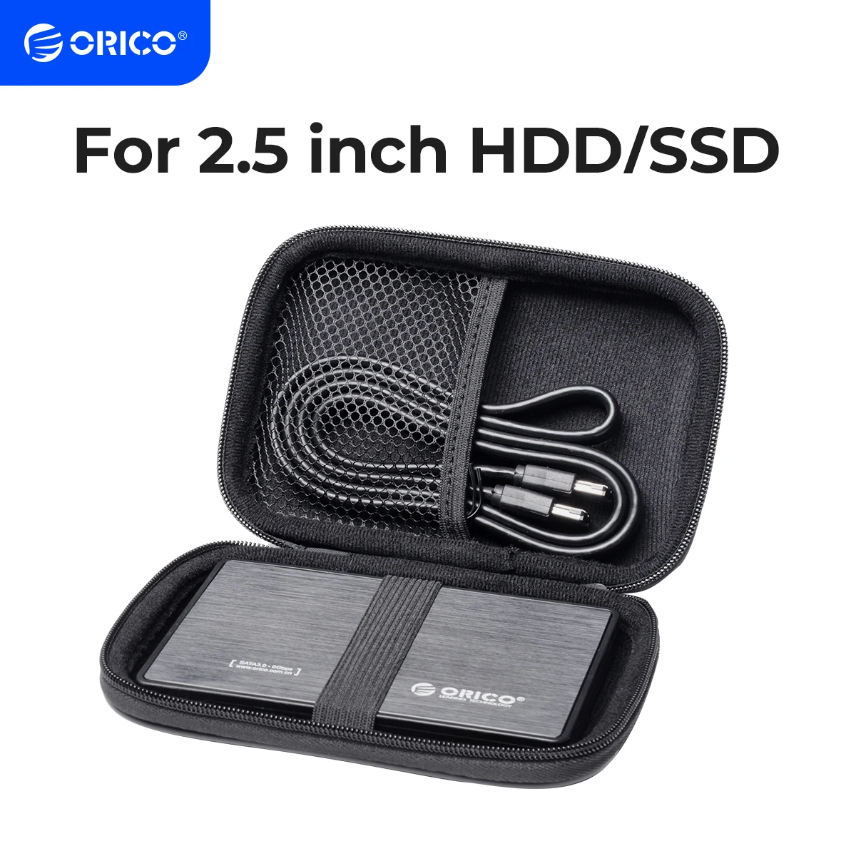 ORICO 2.5 인치 HDD 박스 가방, 휴대용 하드 드라이브 가방, 외장 휴대용 HDD HDD 박스 케이스 보관 보호, 블랙 레드 블루 title=ORICO 2.5 인치 HDD 박스 가방, 휴대용 하드 드라이브 가방, 외장 휴대용 HDD HDD 박스 케이스 보관 보호, 블랙 레드 블루 