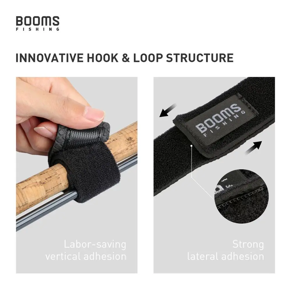 Booms Fishing RS3 루어 낚싯대 홀더 벨트 스트랩 로드 타이 멜빵 랩 낚시 태클 박스 도구 박스 액세서리, 낚시대 스트랩 낚시대 낚싯대 낚시대