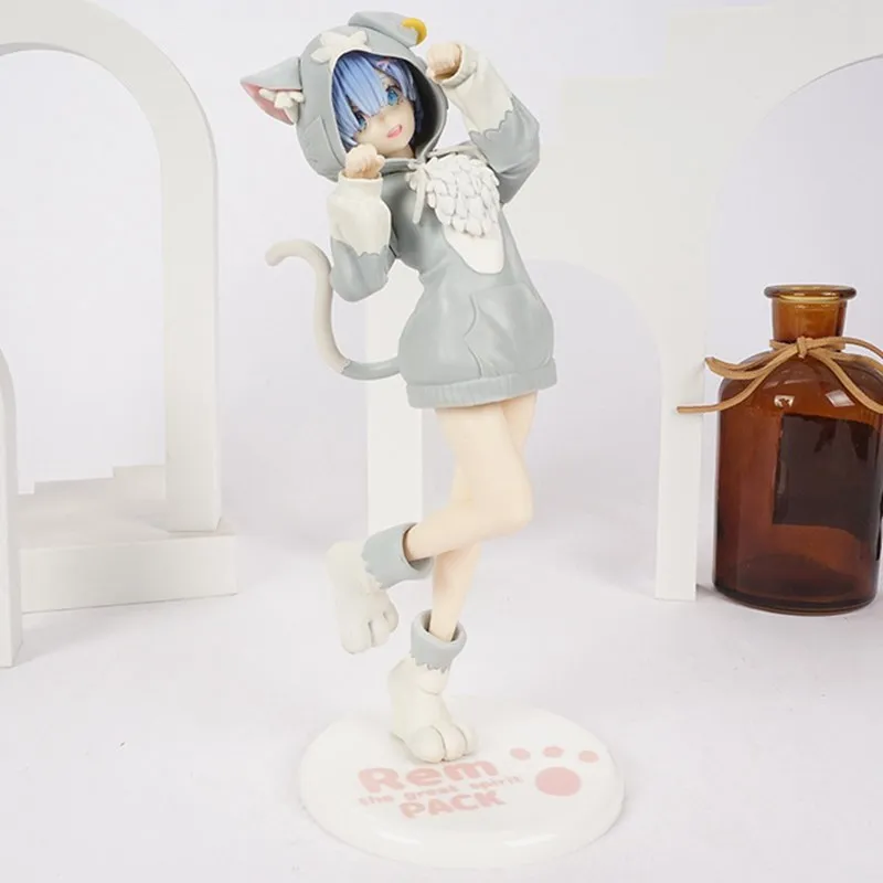 RE: Zero-Starting Life in another world 애니메이션 피규어, 에밀리아 렘 램 퍽 스타팅 액션 피규어, 컬렉션 모델 인형 장난감, 20cm
