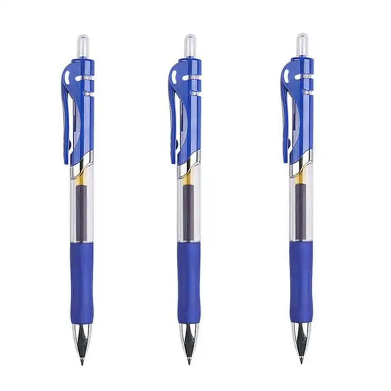 개폐식 젤 펜 세트 블랙 레드 블루 잉크 컬러 젤 펜 0.5mm 교체 가능 리필 학교 용품 문구 및 사무실