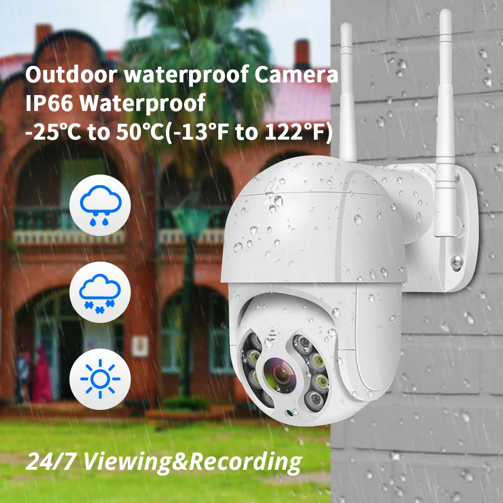 Hiseeu 야외 와이파이 IP 카메라, 스피드 돔, 5X 디지털 줌, 5MP, 3MP, 1080P Wiress 비디오 CCTV 감시 카메라, iCsee, 4K, 8MP, PTZ