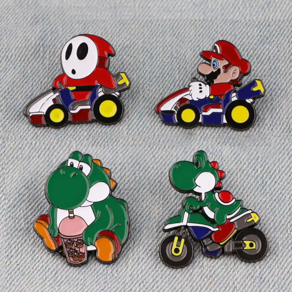 만화 에나멜 핀 게임 라펠 핀, 자동차 오토바이 배지, 귀여운 공룡 유령 브로치, 옷 가방 셔츠 액세서리 선물