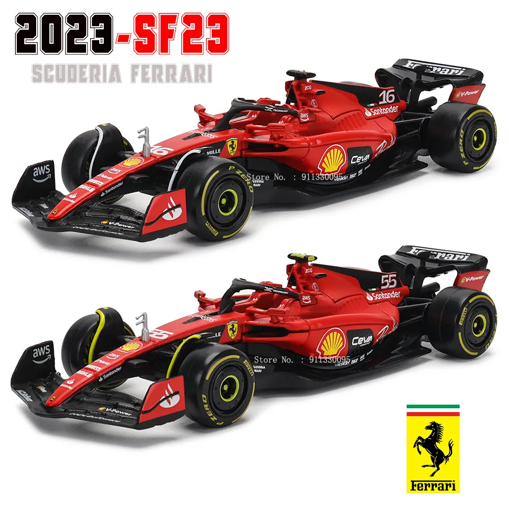 Bburago 1:43 F1 페라리 2023 SF23 #16 Lecler #55 Sainz Jr. 합금 자동차 다이 캐스팅 모델 장난감 컬렉션 1 차 수식 title=Bburago 1:43 F1 페라리 2023 SF23 #16 Lecler #55 Sainz Jr. 합금 자동차 다이 캐스팅 모델 장난감 컬렉션 1 차 수식 