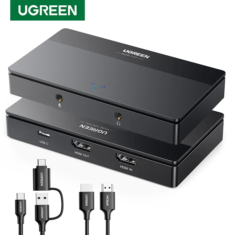 새로운! UGREEN HDMI 비디오 캡처 카드, HDMI to USB/C타입 비디오 그래버 박스, 컴퓨터 카메라 라이브 스트림 레코드 미팅용, 4K60Hz title=새로운! UGREEN HDMI 비디오 캡처 카드, HDMI to USB/C타입 비디오 그래버 박스, 컴퓨터 카메라 라이브 스트림 레코드 미팅용, 4K60Hz 