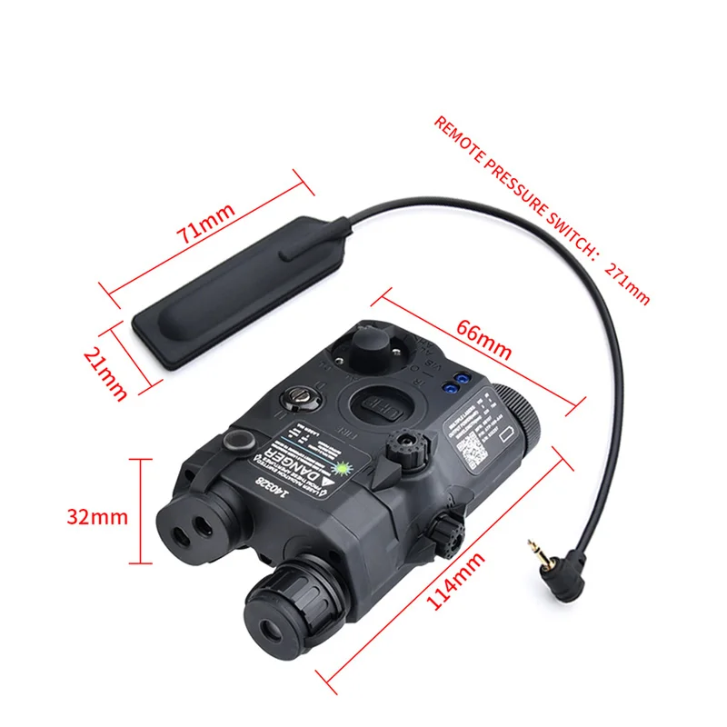 전술 Airsoft UHP AN PEQ-15 LA5C 레드 닷 그린 블루 + IR 버전 표시기 무기 스카우트 LED 조명, 20mm 레일 헌팅 레이져에 적합