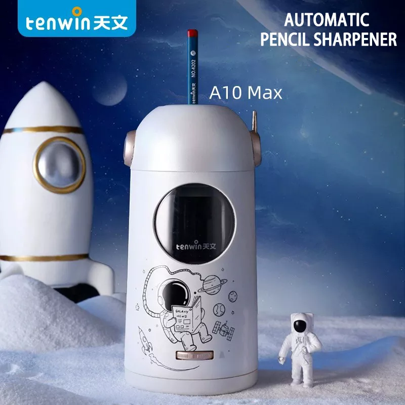 Tenwin A10 Max 학생용 자동 상승 연필깎이, C타입 우주 비행사, 만화 학교 전기 샤프너, 문구 title=Tenwin A10 Max 학생용 자동 상승 연필깎이, C타입 우주 비행사, 만화 학교 전기 샤프너, 문구 