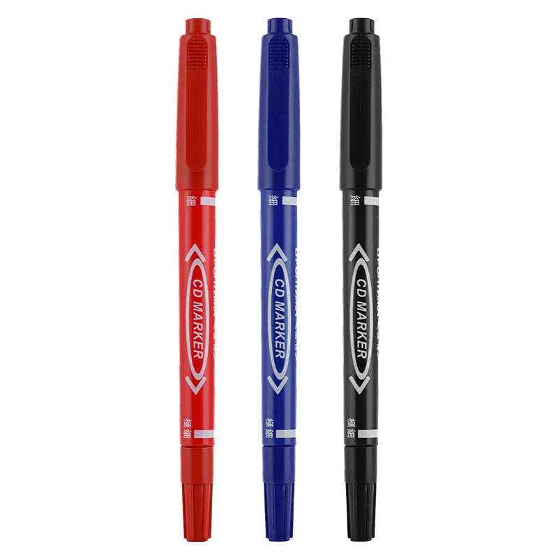 영구 더블 헤드 마킹 펜, 방수 잉크, 파인 스팟, 블랙, 블루, 레드 잉크, 0.5mm, 1.0mm 라운드 헤드 파인 컬러 마킹 펜, 1-3 개