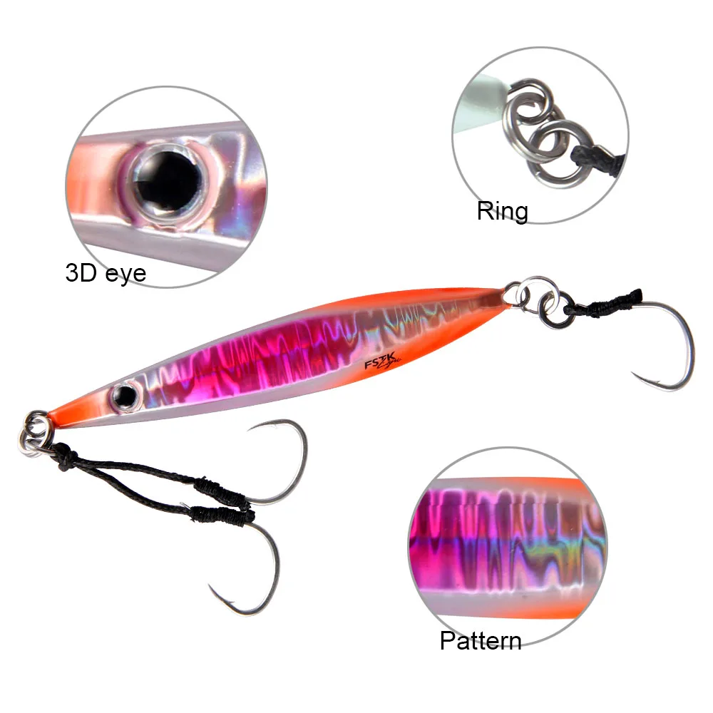 낚시 미끼 금속 지그 느린 지그 금속 주조 스푼 20g/40g/60g/80g 인공 미끼 오프 쇼어 캐스트 지그 낚시 태클