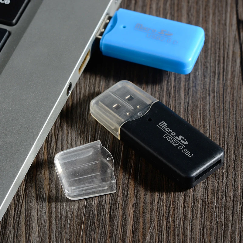 범용 마이크로 SD TF 카드 리더 USB 2.0 메모리 카드 어댑터 컴퓨터 노트북을위한 플래시 고속 카드 리더, 무작위 색상 읽기