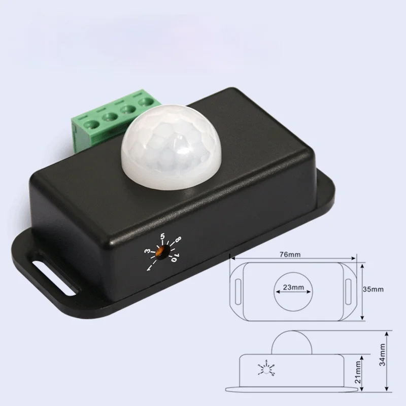 LED 라이트 스트립용 바디 적외선 PIR 모션 센서 스위치, 자동 적외선 PIR 모션 센서 타이머 스위치, DC 12V-24V