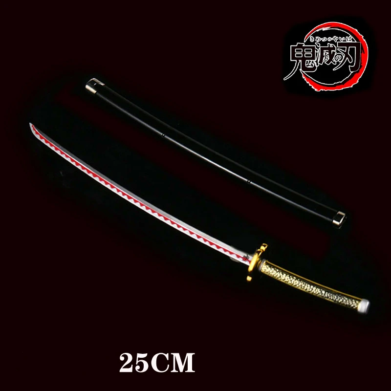 Kimetsu no Yaiba 칼 무기 악마 슬레이어 사토만 탄지로 코스프레 칼 1:1 애니메이션 닌자 칼 나무 25cm 카타나 소품