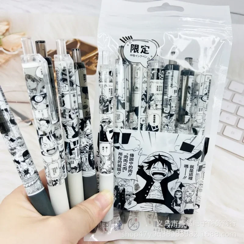 원피스 젤 펜 액션 피규어, 검정 잉크 프레스 중립 펜, 카와이 문구 세트, 학생 학용품, 0.5mm, 세트당 6 개 title=원피스 젤 펜 액션 피규어, 검정 잉크 프레스 중립 펜, 카와이 문구 세트, 학생 학용품, 0.5mm, 세트당 6 개 