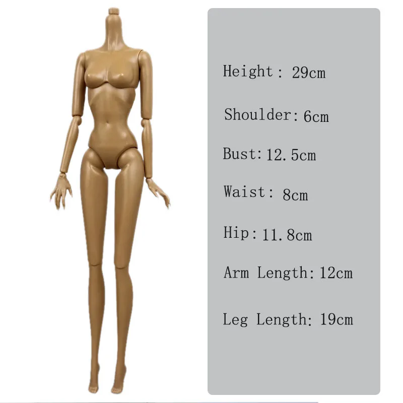 밝은 갈색 관절 인형 바디 11.5 