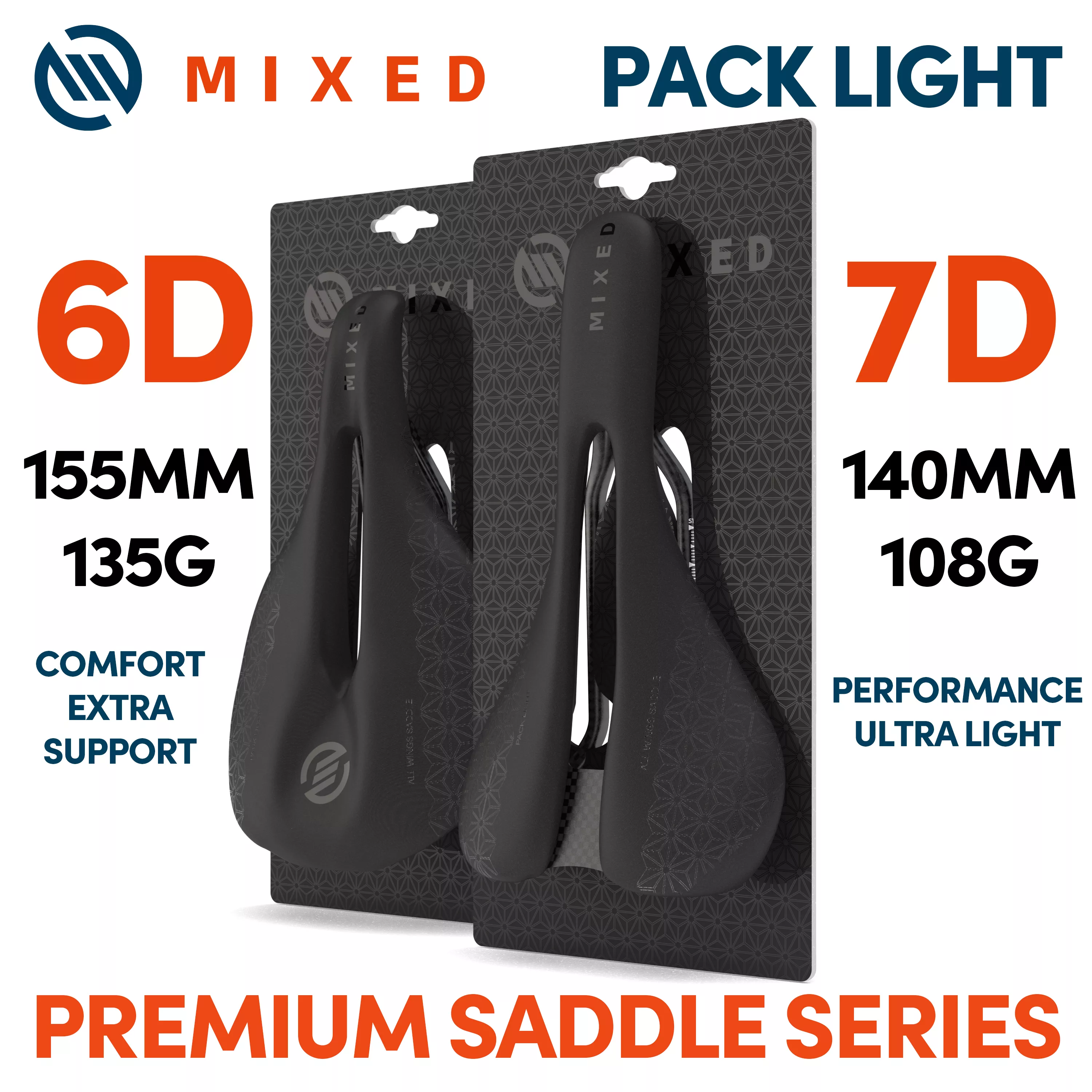 MIXED 전체 탄소 섬유 안장 팩, 5D 6D 7D 초경량 경량 143mm 155mm MTB 산악 자전거 로드 자전거 부품 title=MIXED 전체 탄소 섬유 안장 팩, 5D 6D 7D 초경량 경량 143mm 155mm MTB 산악 자전거 로드 자전거 부품 