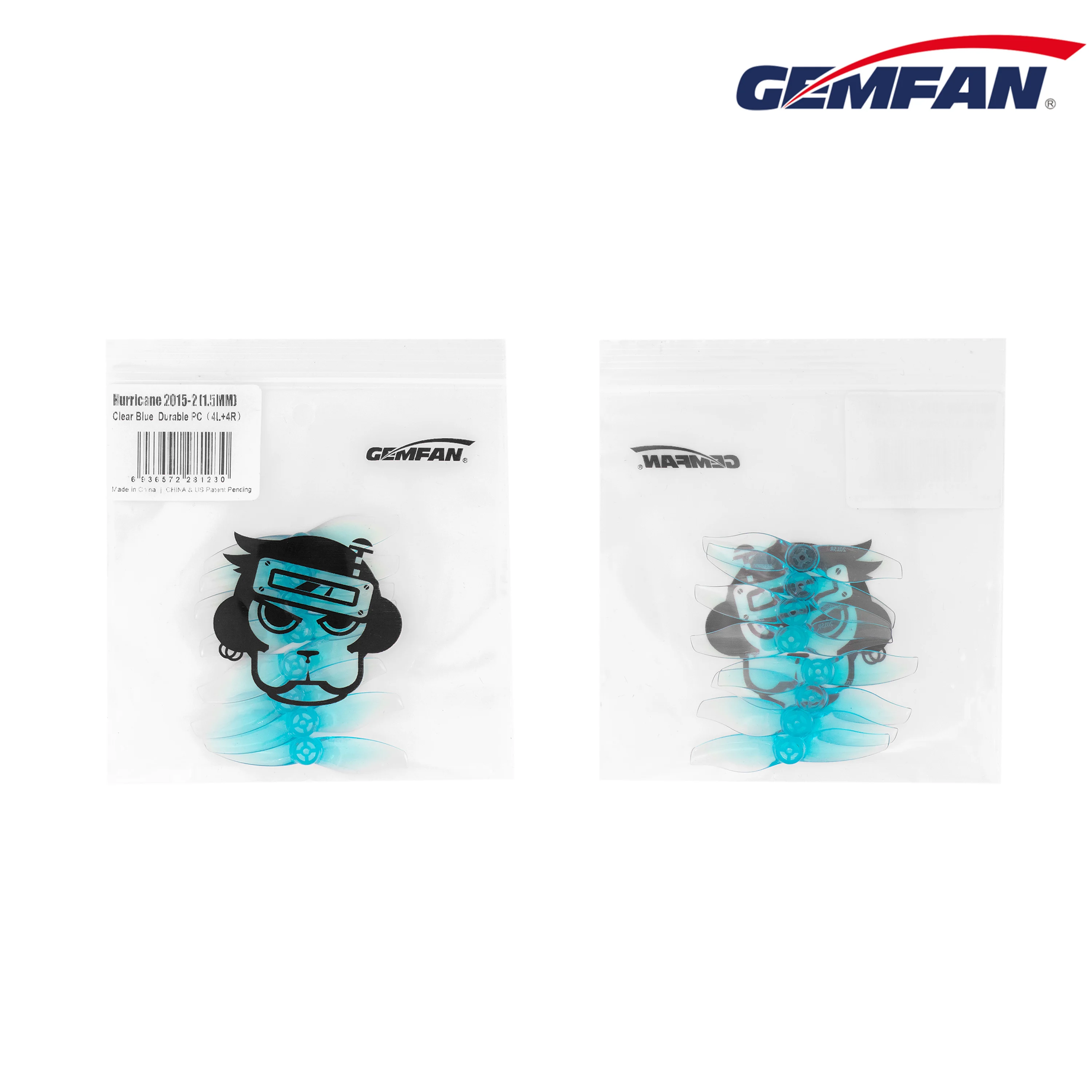 GEMFAN 2015 허리케인 2x1.5 2 블레이드 PC 프로펠러, RC FPV 프리스타일 2 인치 이쑤시개 드론 DIY 부품, 1.0mm, 1.5mm, 12 쌍