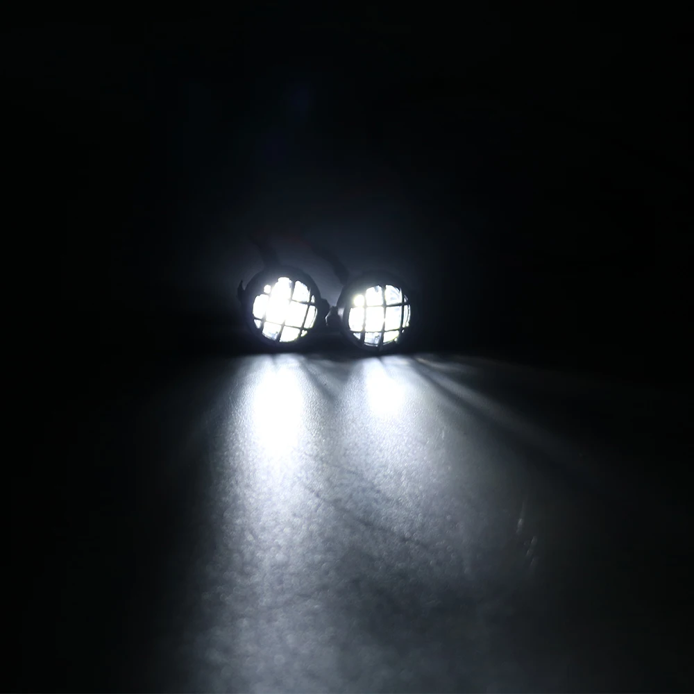 RC 자동차 원형 LED 조명, 브래킷 포함 헤드라이트, 1/10 크롤러 Traxxas TRX4 TRX6 Axial SCX10 III YK4082 Tamiya CC01 용 스포트라이트