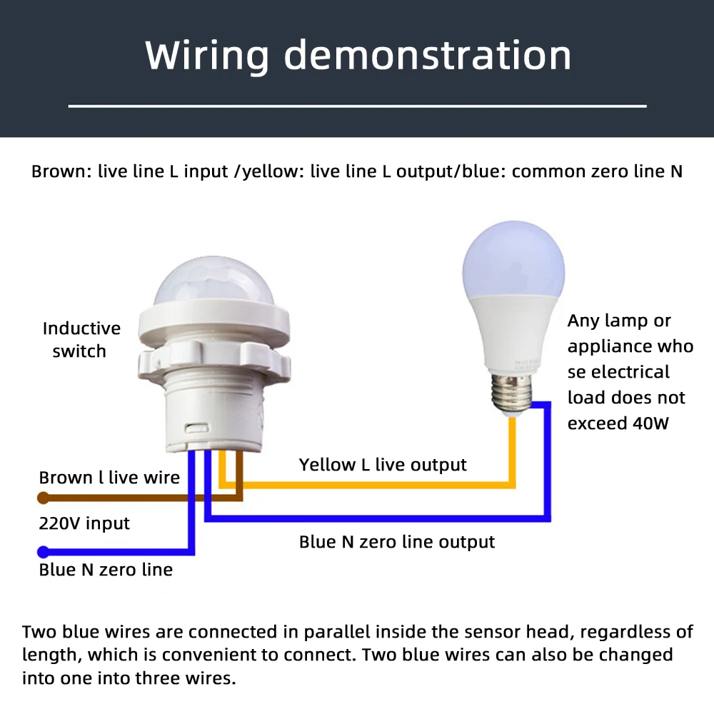 AC110-240V 자동 센서 조명 스위치, LED 인체 센서, 적외선 센서 감지, 적외선 PIR 프로브, LED 바디 센서