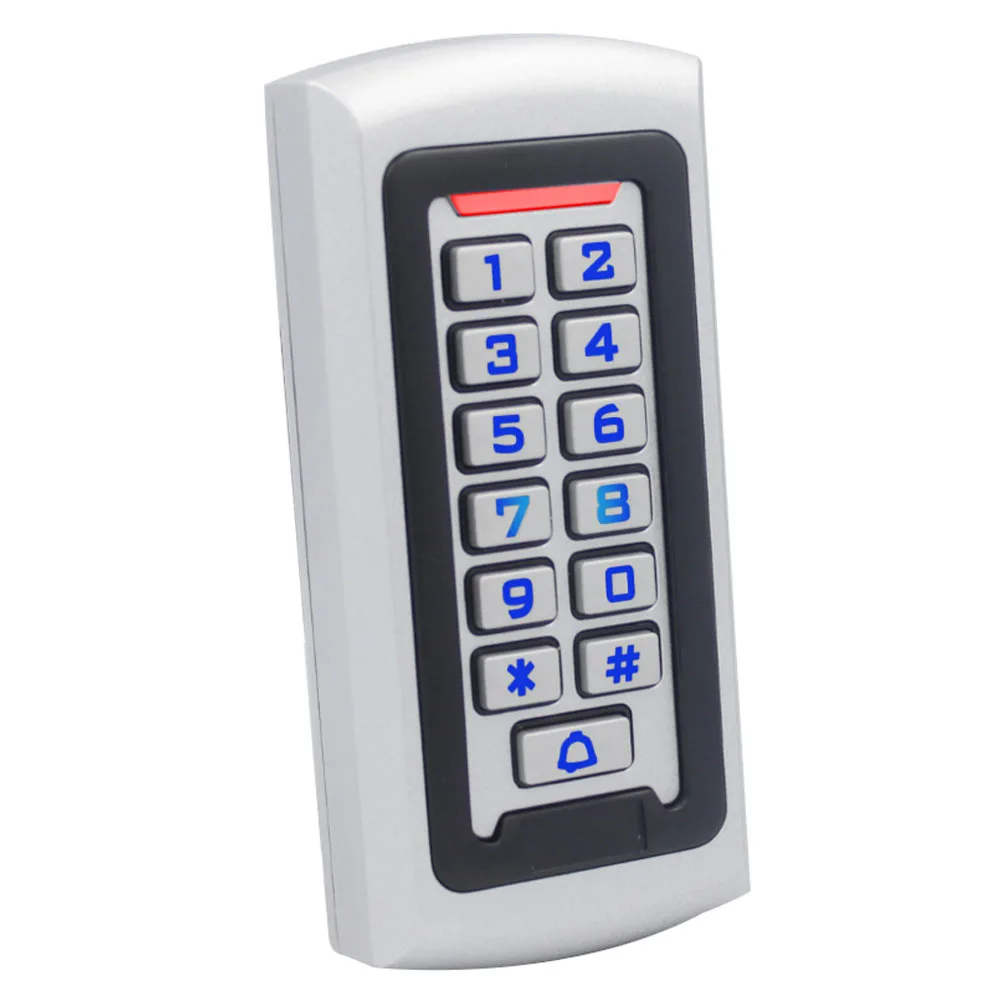 RFID 리더 금속 125KHz 액세스 제어 키패드 독립형 액세스 컨트롤러, EM4100 키체인, 2000 사용자 백라이트 키보드, WG26