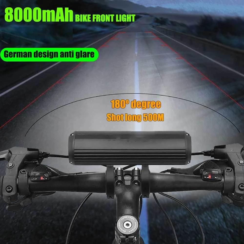 TRLIFE 자전거 전조등, 10000LM, 방수 자전거 라이트, 8000mah 5 * P90 손전등, USB 충전, MTB 로드 사이클링 램프 액세서리