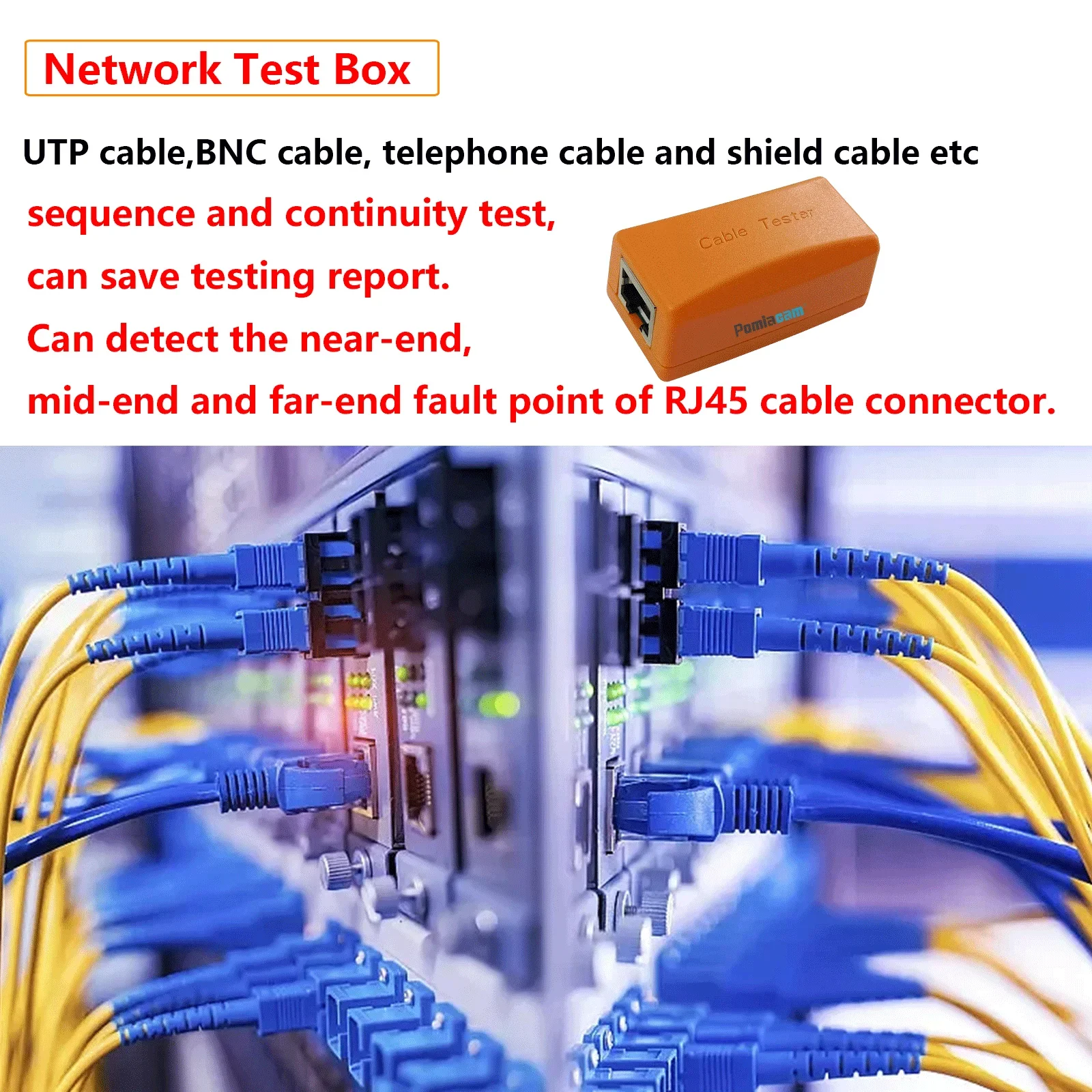 CCTV 카메라 테스터용 네트워크 케이블 테스트 박스, UTP 케이블 테스트 박스, RJ45 네트워크 케이블 커넥터 결함 지점 감지