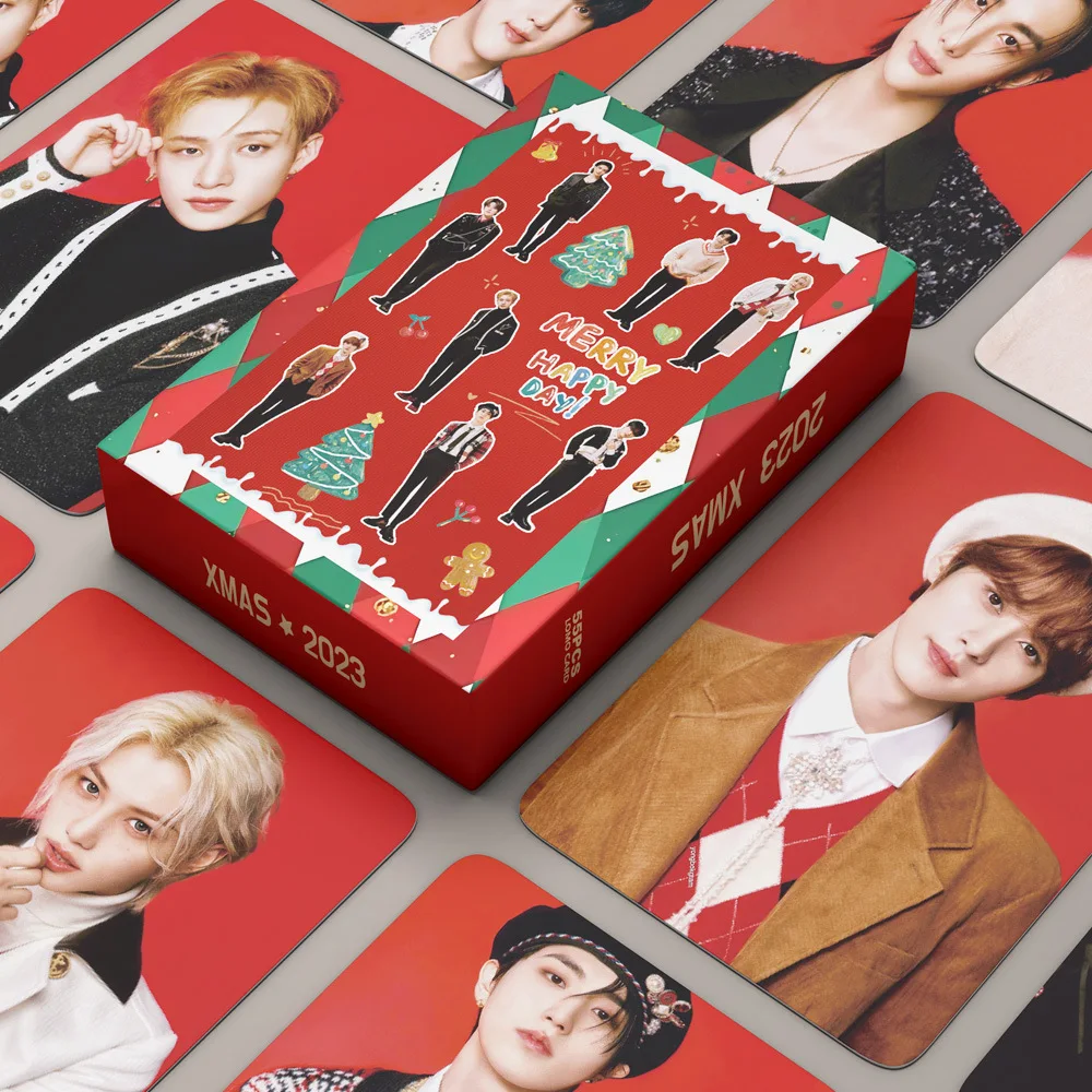 Kpop 스트레이 키즈 아이돌 새 앨범, 크리스마스 5 스타 로모 카드, 사진 카드, 스트레이키즈 사진 카드, 엽서, 현진 펠릭스, 팬 선물, 55 개