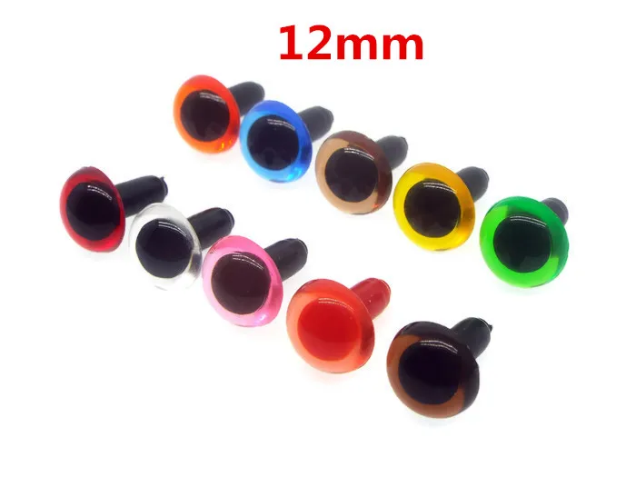크리스털 눈 크로셰 동물 플라스틱 공예 눈, 다채로운 인형 눈, 와셔 포함, 12mm, 10.5mm, 9mm, 7.5mm, 6mm, 4.5mm