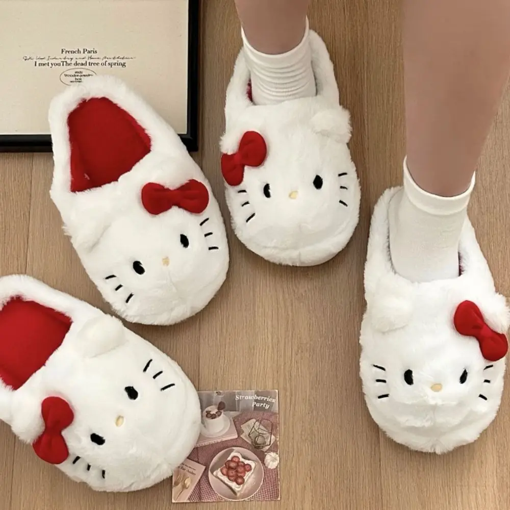 산리오 플러시 슬리퍼, 헬로 키티, 귀여운 학생, 가을, 겨울 침실, 부드러운 패딩 플러시 침실, 성인 신발, 여아 크리스마스 title=산리오 플러시 슬리퍼, 헬로 키티, 귀여운 학생, 가을, 겨울 침실, 부드러운 패딩 플러시 침실, 성인 신발, 여아 크리스마스 