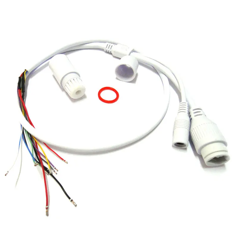 CCTV POE IP 네트워크 카메라 PCB 모듈 비디오 전원 케이블, 단자 포함 암 커넥터, 60cm RJ45