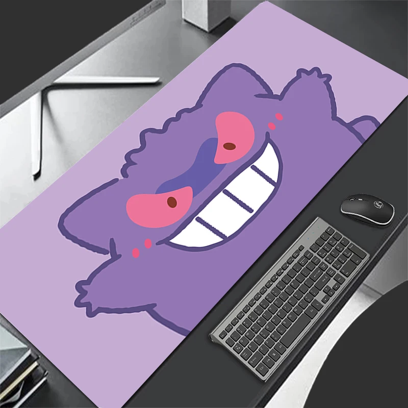 귀여운 애니메이션 대형 마우스 패드, 키보드 노트북 게임, Gengars 마우스 패드, 귀여운 카펫, PC 사무실 고무 마우스 매트, 만화 테이블 매트, 90x40